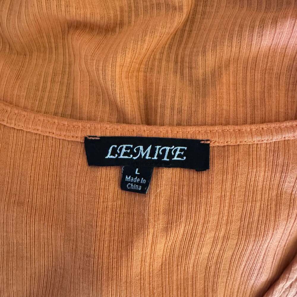 Orange Ruched Cropped Top - Picture 3 of 5
